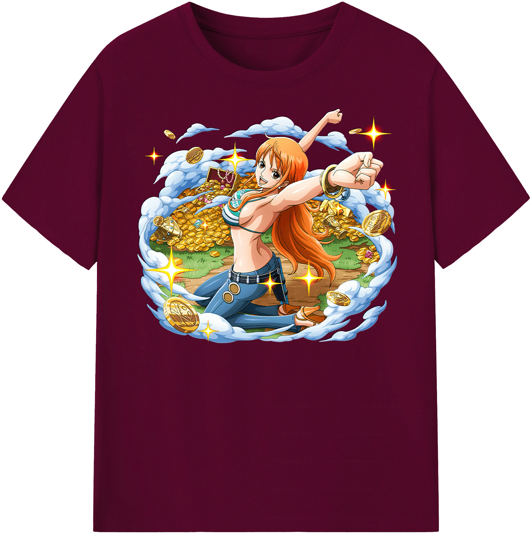（画像用） ワンピース ナミ ONE PIECE Nami レディースカジュアルプリントTシャツ（綿100％）